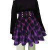 41VdxfDZkaL.jpg Women's Gothic Punk Plaid Pleated High Waisted Short A-line Flare Mini Skirt