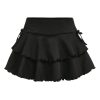 51DpREOYPgL.jpg Girl's Summer Mini Skirts High Waisted Ruffle Layered Skirts Swing Flowy Skater Tennis Skirt