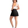 Women Tennis Golf Skirt with Pockets - High Waisted Crossover Golf Pleated Athletic Workout Dress Running Skort