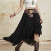 61-6O2LNtIL.jpg Women's Western Boho Lace Ruffle Skirt Asymmetrical Country Cowgirl Skirts