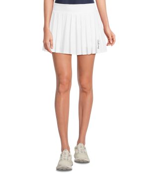 Women's 16" High Waist Solid Golf Skort with Pleats, Moisture-Wicking Stretch Fabric, Truesculpt Slimming Technology