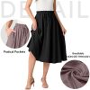 619RIPFyJJL.jpg Womens Causal High Waisted Summer Midi Skirts Flowy Palazzo A-Line Long Skirt with Pockets