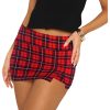 Womens Mini Skorts Casual Y2k Summer Mid-Waisted Front Split Pencil Bodycon Skirts with Shorts Underneath
