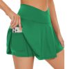 61FAHeb3wL.jpg Women's 1 or 2 Pack Crossover Tennis Skirt with Pockets High Waisted Pleated Golf Skorts Built-in Shorts for 2025