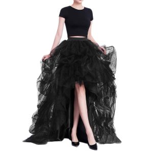 61ObmNxEMWL.jpg Women's Long High Low Ruffles Party Tulle Skirt