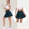 Womens Girls Pleated Tennis Skirts High Waisted A-line Skirt School Uniform Athletic Golf Skorts with Shorts,2T-4XL