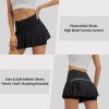 Womens Pleated Tennis Skirts with Shorts High Waisted Mini Skirt Golf Skort Athletic Skirts Workout Pickball