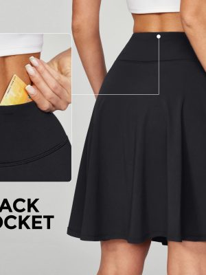 20" Knee Length Skorts Skirts for Women with Pockets Tennis Skirt High Waisted Golf Skirts for Women Casual Athletic