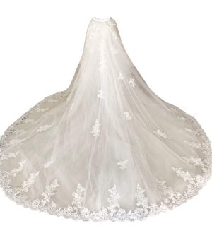 Wedding Detachable Train Long Tutu Maxi Lace Opening Front Skirt