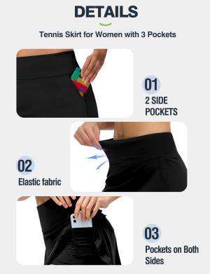 Women's Tennis Skirt Shorts High Waisted Golf Skorts with Pockets Workout Athletic Casual Outfit Clothes