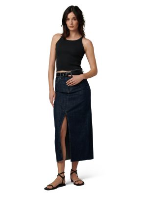 Women's The Eva High Rise Maxi Denim Skirt with Front Slit
