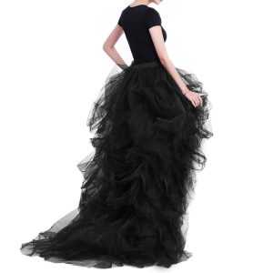 61kwu1bWvNL.jpg Women's Long High Low Ruffles Party Tulle Skirt