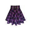 61nsxB7wrVL.jpg Women's Gothic Punk Plaid Pleated High Waisted Short A-line Flare Mini Skirt