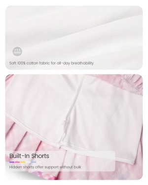 Girls and Toddlers Skirts Floral & Plaid Mini Skirt with Built-in Shorts