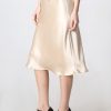 100% Mulberry Silk Skirt Straight Knee-Length Half-Body Skirt