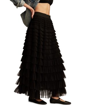 Women's Tulle Ruffle Maxi Skirt