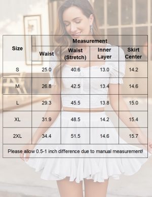 Women's Pleated Skater Skirt Basic Casual High Waisted Ruffles Flared Mini Lingerie Skirts