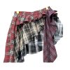 71G0GmaMD8L.jpg Women's Y2k High Waist Plaid Patchwork Tiered Pleated Asymmetrical Hem Mini Skirt
