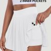 Pleated Tennis Skirt for Women with Pocket Shorts High Waisted Women's Tennis Skort Athletic Golf Skirts for Casual
