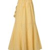 71Kt7kfnCdL.jpg Women's Casual Plaid Mermaid Maxi Skirt A Line Irregular Ruffle Hem Fishtail Long Skirt Spring Summer