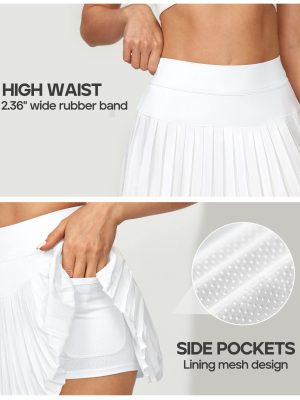 Pleated Tennis Skirts for Women Athletic Skirt with Shorts Underneath Skorts for Woman with Pockets for Golf