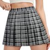 71UczGRAaL.jpg US Size Plaid Skirt for Women with Shorts High Waist Pleated Skater Skirts for Schoolgirl