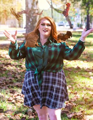 71X4mJ1OijL.jpg Women Plus Size Casual Mini Skater Skirt Elastic Lining High Waist Basic Flared Skorts Pleated with Pocket