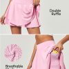 Tennis Skirt Pleated Skorts for Woman Double Ruffle Golf Skirts for Women Skort with Pockets Tummy Control Athletic