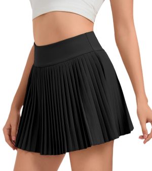 Womens Pleated Tennis Skirt Skorts Summer Golf Skirts with Shorts Pockets Workout Pleated Athletic Skort