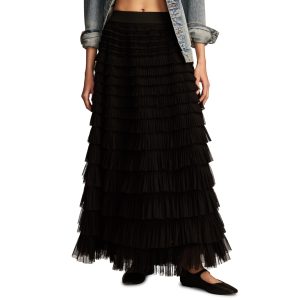 Women's Tulle Ruffle Maxi Skirt