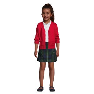 71eUAP1QImL.jpg School Uniform Girls Side Pleat Plaid Skort Above Knee