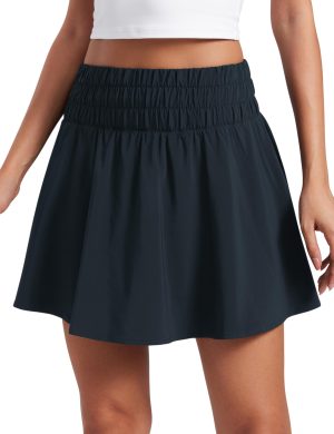 High Waisted Flowy Tennis Skirts for Women Pleated Casual Golf Athletic Pickleball Skorts with Shorts Pockets