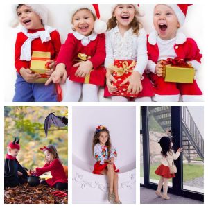 Little Big Girls' High Waist Knitted Flared Pleated Skirt Casual