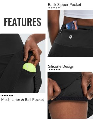 71mlrw8DZ4L.jpg Women's Pleated Tennis Skirt Golf Skorts for Woman High Waisted Lightweight Athletic Shorts Pockets