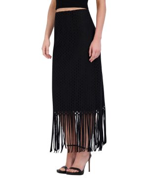 Women's Crochet Fringe Maxi Skirt
