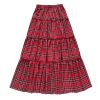 71otpv04o9L.jpg Women's Plaid High Waisted A Line Skirt Ruffle Hem Layered Holiday Maxi Skirts