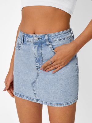 Womens Denim Skirts Jean Short Mini Skirt Summer Outfits Fashion Cute Y2k Clothes with Pockets 2025