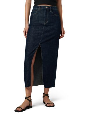 Women's The Eva High Rise Maxi Denim Skirt with Front Slit