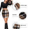 Plaid Skirts for Women, Pencil Mini Skirts for Women High Waist Bodycon Christmas Holiday Fall Winter Skirts 2024 Trendy