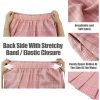 Plus Size Basic Versatile Stretchy Elastic Waist Flared Casual Mini Skater Skirt/Pleated Plaid Skirt for Women XL-5XL