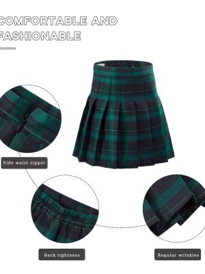 Womens Girls Pleated Tennis Skirts High Waisted A-line Skirt School Uniform Athletic Golf Skorts with Shorts,2T-4XL