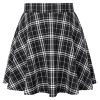 813uQbkIKFL.jpg Women Plus Size Casual Mini Skater Skirt Elastic Lining High Waist Basic Flared Skorts Pleated with Pocket