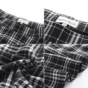 815s51blRL.jpg Women Plus Size Casual Mini Skater Skirt Elastic Lining High Waist Basic Flared Skorts Pleated with Pocket