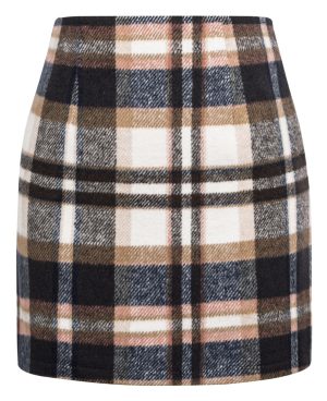 2025 Plaid Pencil Skirts for Women High Waisted Casual Stretch Bodycon Mini Skirt
