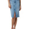 Women's The Joplin High Rise Knee Length Denim Skirt with Front Slit