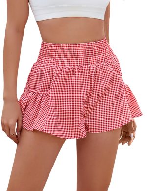 Womens High Waisted Shorts Athletic Running Shorts Workout Gym Quick Dry Flowy Shorts with Pockets