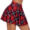 Pleated Mini Skirt Plaid Skirts High Waist A Line Skater Skirt for Lingerie Schoolgirl