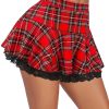Women Pleated Mini Skirt Sexy Lace Ruffle Solid Skirt Lingerie Short Skirts