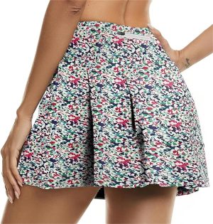 Women's Workout Skorts Skirts with Shorts High Waisted Athletic Pleated Tennis Skirt