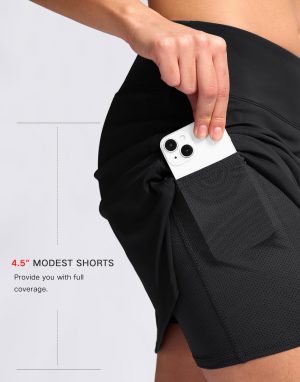 16" Skorts for Women with 2 Pockets High Waisted A Line Pickleball Golf Skort Casual Athletic Tennis Skirt